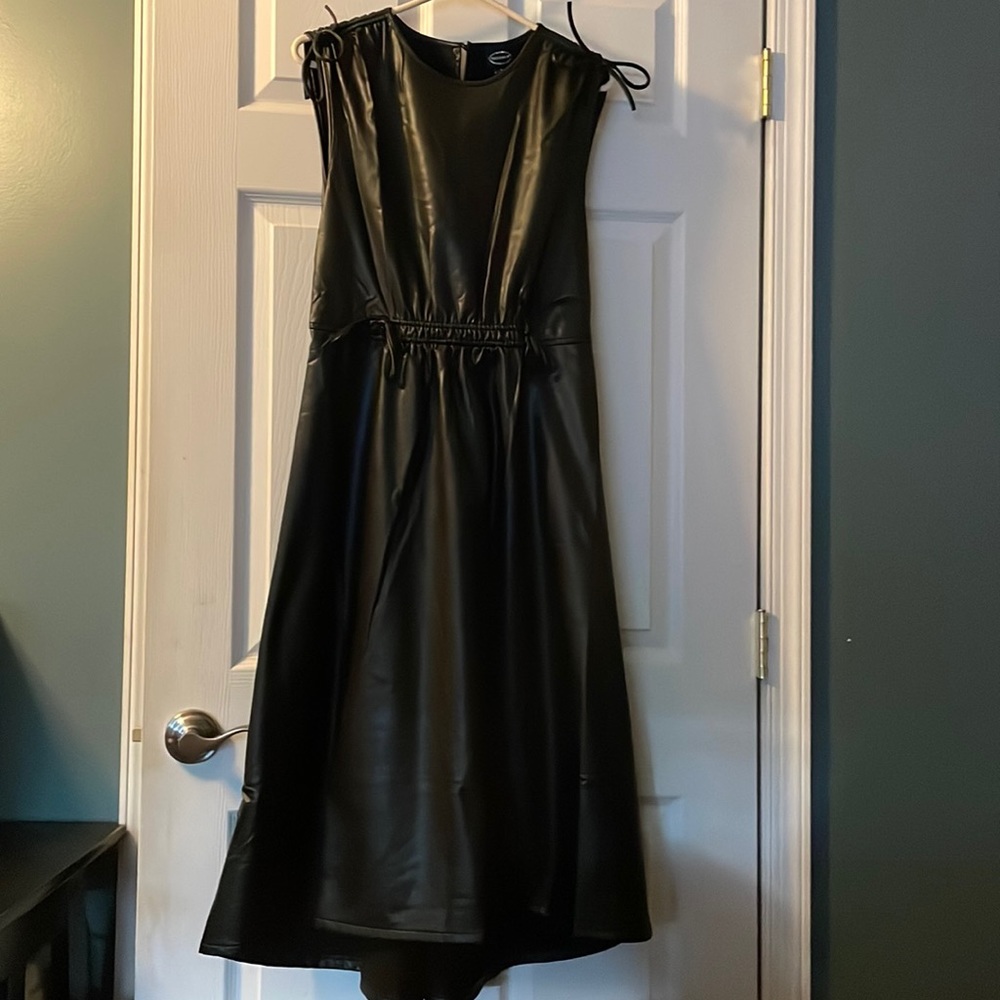 Wednesday Addams Inspired Faux Leather Jumper